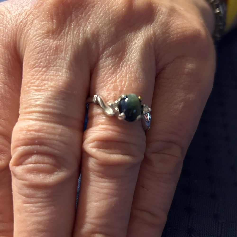 Elegant Sterling Silver and Blue Tigers Eye Stone Ring